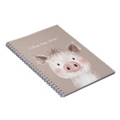 Wald Glückliches Rosa Schwein Notizblock (Rechte Seite)