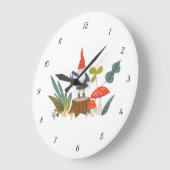 Wald-Gnome und Mushroom-Wall-Uhr Große Wanduhr (Winkel)