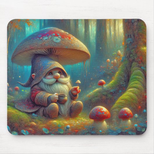 Wald Gnome unter einem Pilz Mousepad (Vorne)