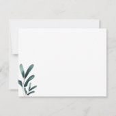 Wald Green Calligraphy Eucalyptus Wedding Dankeskarte (Rückseite)