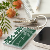 Wald Green Hawaiian Tropical Hibiskus; Palm Schlüsselanhänger (Vorderseite rechts)