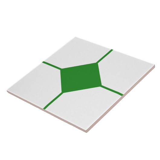 Wald Grün und Weiß Diamantkreuz Fliese (Seite)