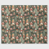 Wald Grüner Hund Weihnachten Geschenkpapier (Flach)