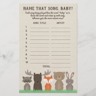 Wald-Guck-Baby-Song-Baby-Party-Spielkarte Flyer