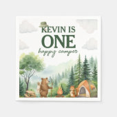 Wald Happy Camper Party Papiertücher Serviette (Vorderseite)