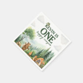 Wald Happy Camper Party Papiertücher Serviette (Ecke)