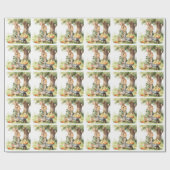 Wald-Häschen-Baby-Party Geschenkpapier (Flach)