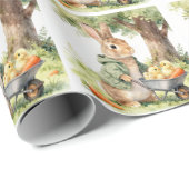 Wald-Häschen-Baby-Party Geschenkpapier (Rolleneckpunkt)