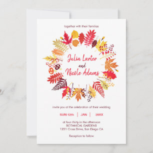 Wald Herbst Pilz Wildblumen Hochzeit Einladung
