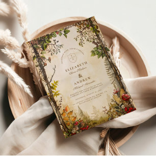Wald-Herbstwald-Hochzeit Einladung