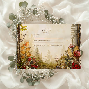 Wald-Herbstwald-Hochzeit RSVP Karte