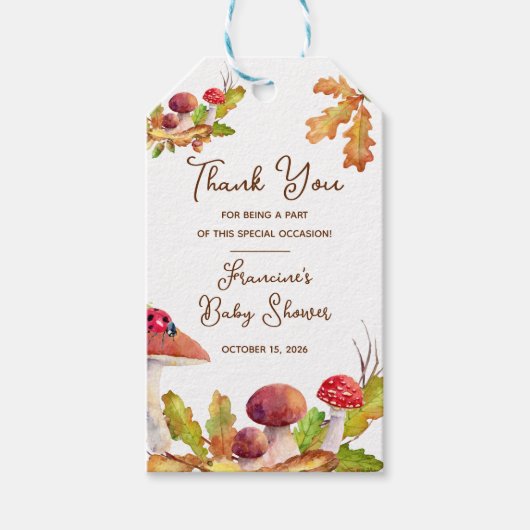 Wald, Herbstwald, Pilzsäulendusche Geschenkanhänger (Vorderseite)