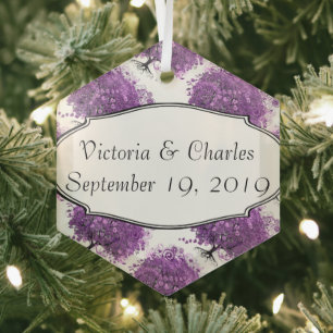 Wald-Herzblatt-Baum-Hochzeit Ornament Aus Glas