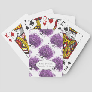 Wald-Herzblatt-Baum-Hochzeit Spielkarten