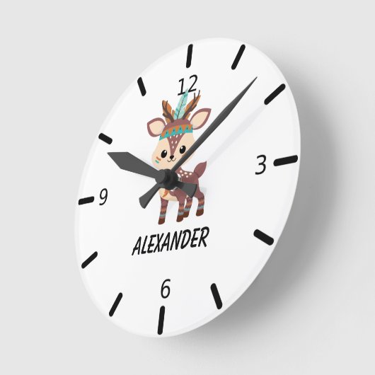 Wald-Hirsch-Acrylmauer Runde Wanduhr (Winkel)