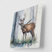 Wald-Hirsch-Uhr Quadratische Wanduhr (Winkel)