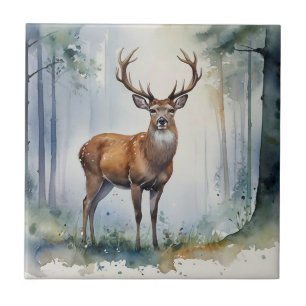 Wald Hirsche Keramik Tile Fliese