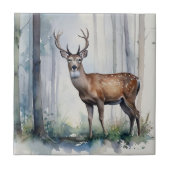Wald Hirsche Keramik Tile Fliese (Vorderseite)