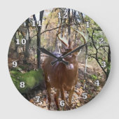 Wald-Hirschwall-Uhr Große Wanduhr (Vorderseite)