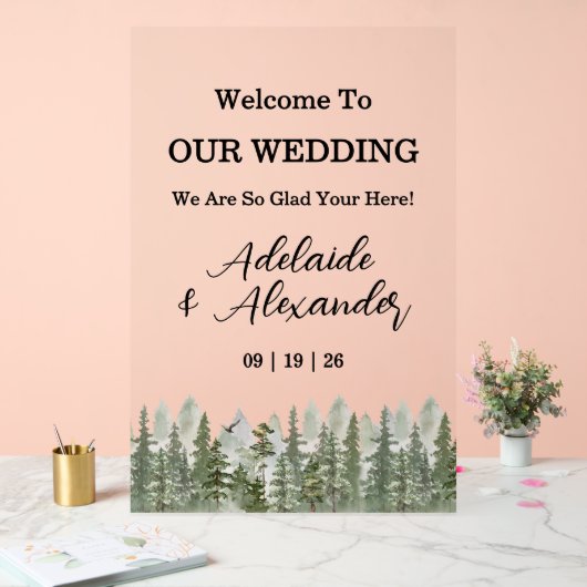 Wald Hochzeit Grün Acrylschild (Hochzeit)