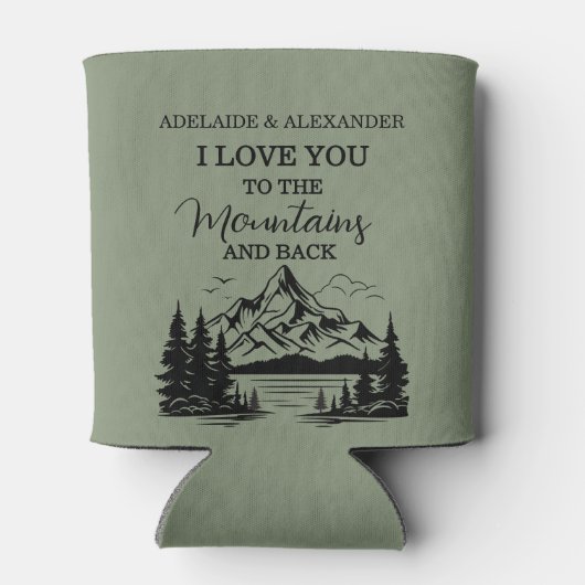 Wald Hochzeit Grün Dosenkühler (Rückseite)