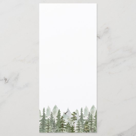 Wald Hochzeit Grün Menükarte (Rückseite)