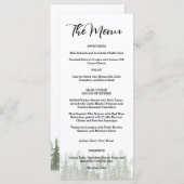 Wald Hochzeit Grün Menükarte (Vorne/Hinten)