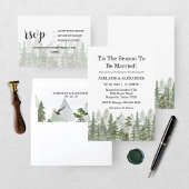 Wald Hochzeit Grün RSVP Karte