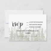 Wald Hochzeit Grün RSVP Karte (Vorderseite)