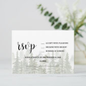 Wald Hochzeit Grün RSVP Karte (Stehend Vorderseite)