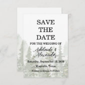 Wald Hochzeit Grün Save The Date (Vorne/Hinten)