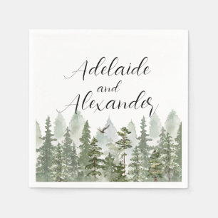 Wald Hochzeit Grün Serviette