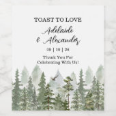 Wald Hochzeit Grün Weinetikett (Einzelnes Label)