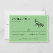 Wald Hochzeit Wasserfarbe Rustikaler Wald RSVP Karte (Vorderseite)