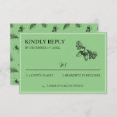 Wald Hochzeit Wasserfarbe Rustikaler Wald RSVP Karte (Vorne/Hinten)