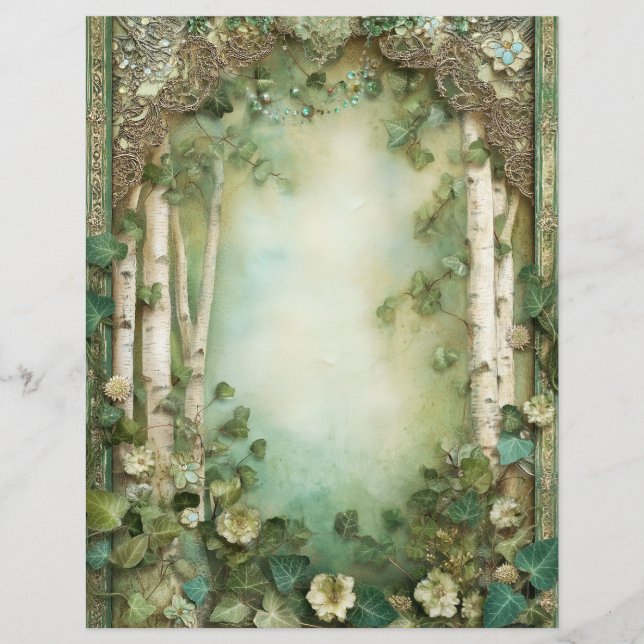 Wald Holz Junk Journal Scrapbook Papier (Vorderseite)