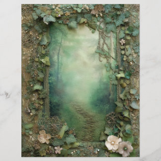 Wald-Holzland-Junk-Journal-Schrappbuch-Papier