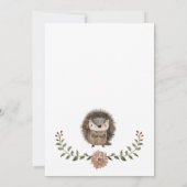 Wald-Igel-Baby-Party Einladung (Rückseite)