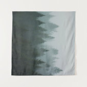 Wald im Morgennebel im Berg. Spruce Wandteppich (Vorderseite (Horizontal))