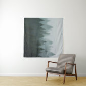 Wald im Morgennebel im Berg. Spruce Wandteppich (Beispiel (Horizontal))