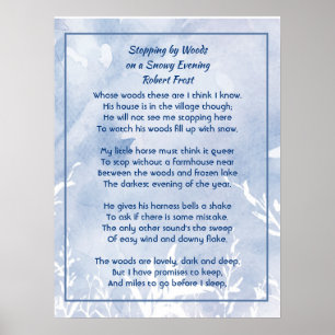 Wald im Schnee am Abend Robert Frost Gedicht Poster