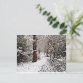 Wald im Schnee aussteigen. Postkarte (Stehend Vorderseite)