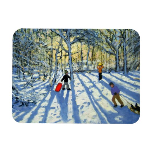 Wald im Winter in der Nähe von Ashbourne Derbyshir Magnet (Horizontal)