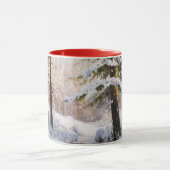 Wald im Winter, Kunstmalerei, Tasse (Zentrum)