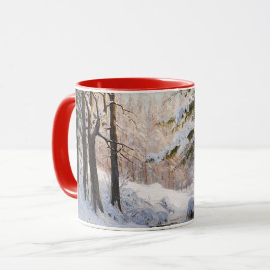 Wald im Winter, Kunstmalerei, Tasse (Vorderseite Links)
