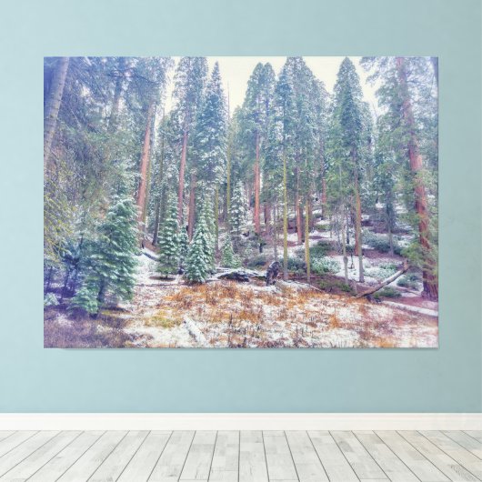 Wald im Winter Leinwanddruck (Insitu (Holzboden))