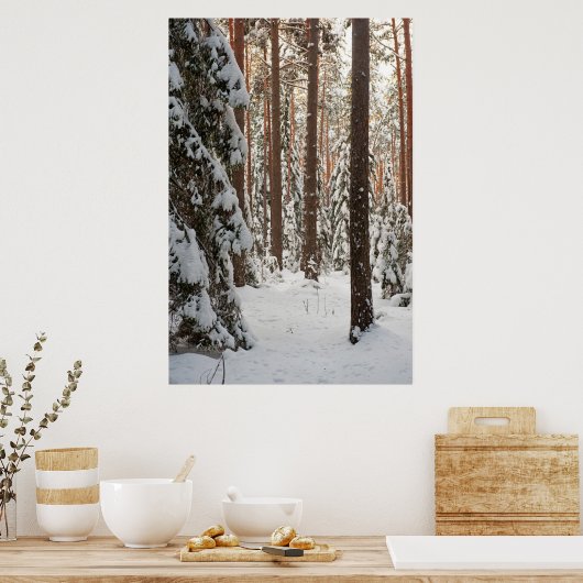 Wald im Winter Poster (Küche)