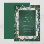 Wald Immergrün-Kranz-Hochzeit Einladung (Vorne/Hinten)