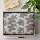 Wald Immergrün und Kiefernzapfen  Seidenpapier (Geschenk)