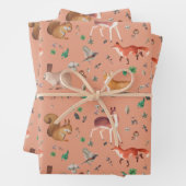 Wald in Aquarellmuster- Bambi, Fuchs, Kokos, Geschenkpapier Set (Beispiel)